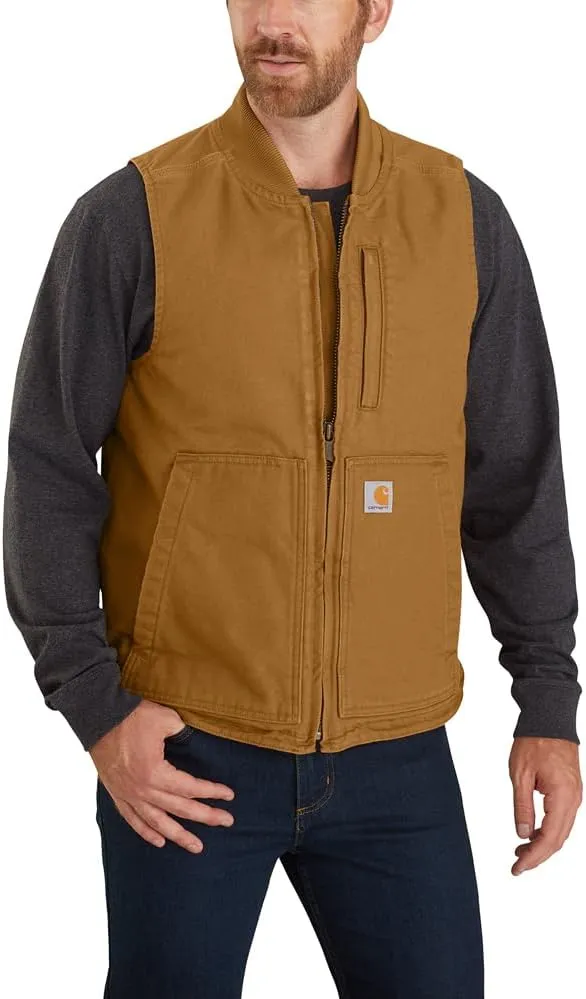 Carhartt Men's 104395 Washed Duck Insulated Rib Collar Vest