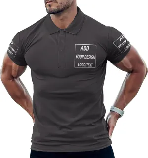 Custom Polo Shirts for Men Design Your Own Text Logo Embroidered Print Personalized Polo Shirt