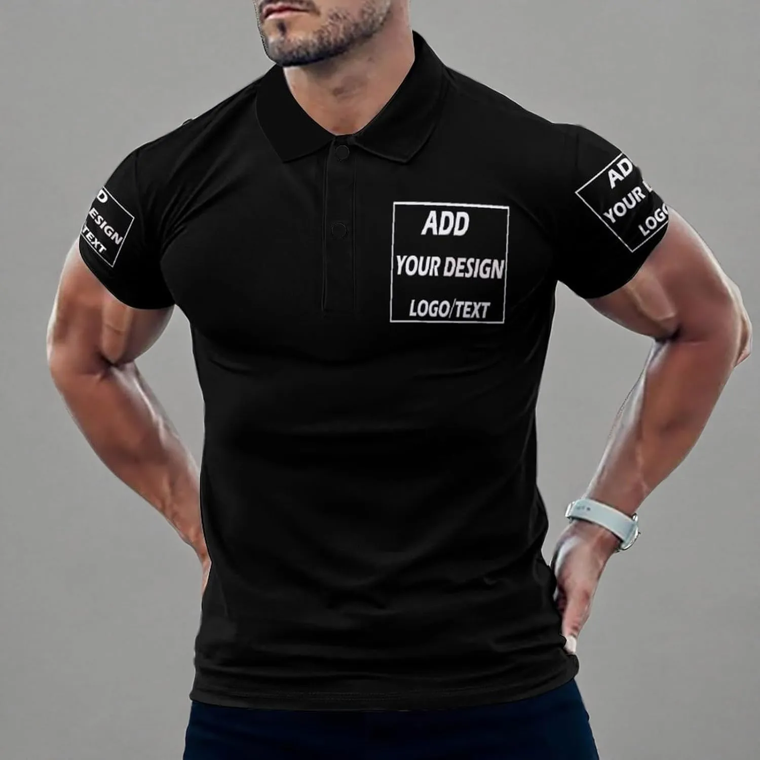 Custom Polo Shirts for Men Design Your Own Text Logo Embroidered Print Personalized Polo Shirt