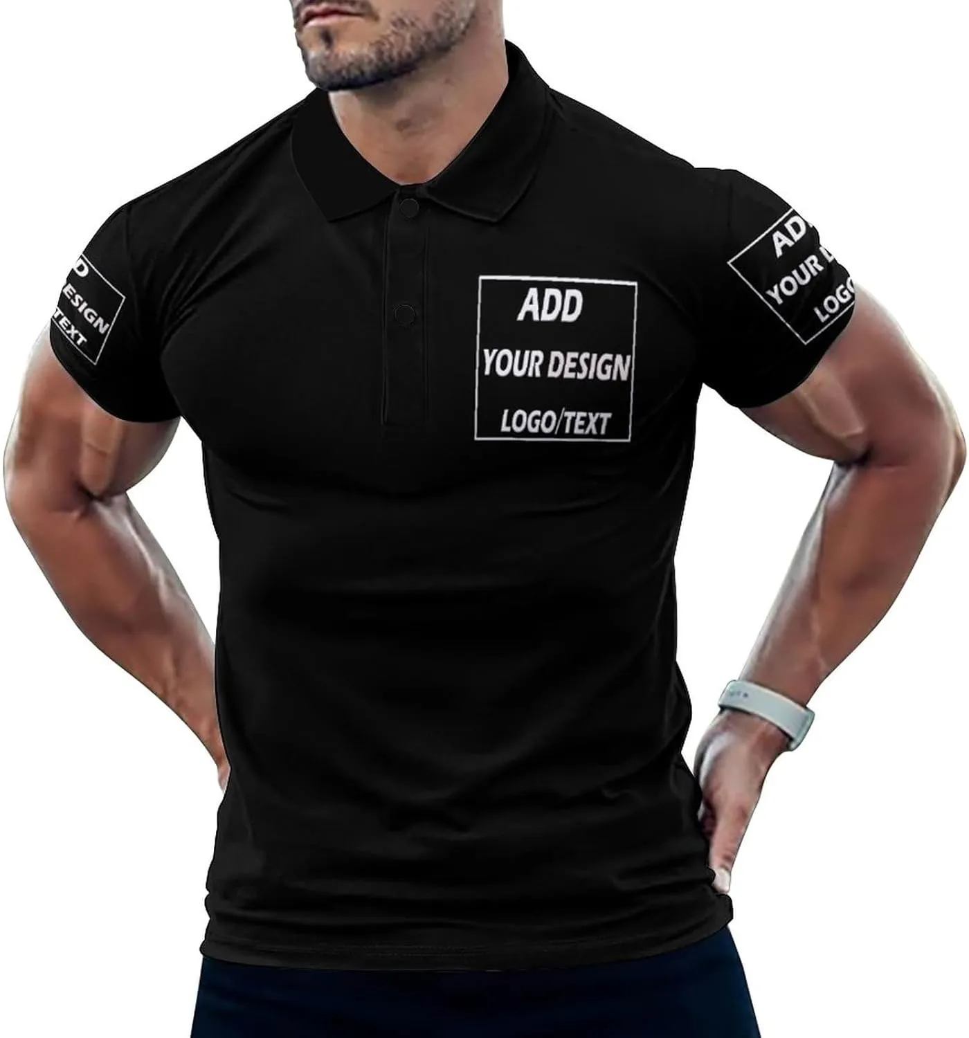 Custom Polo Shirts for Men Design Your Own Text Logo Embroidered Print Personalized Polo Shirt
