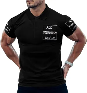 Custom Polo Shirts for Men Design Your Own Text Logo Embroidered Print Personalized Polo Shirt