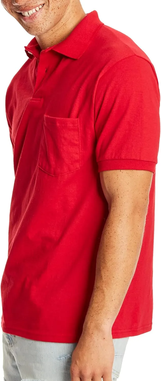 Hanes Men's Short-Sleeve Jersey Pocket Polo (Pack of 2)