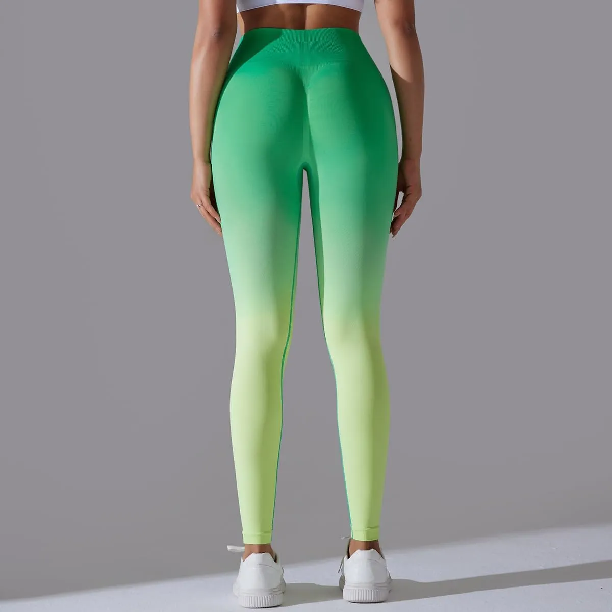 High Waist Gradient Ombre Leggings Athletic Workout Yoga Pants