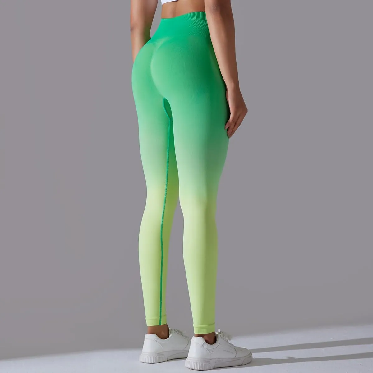 High Waist Gradient Ombre Leggings Athletic Workout Yoga Pants