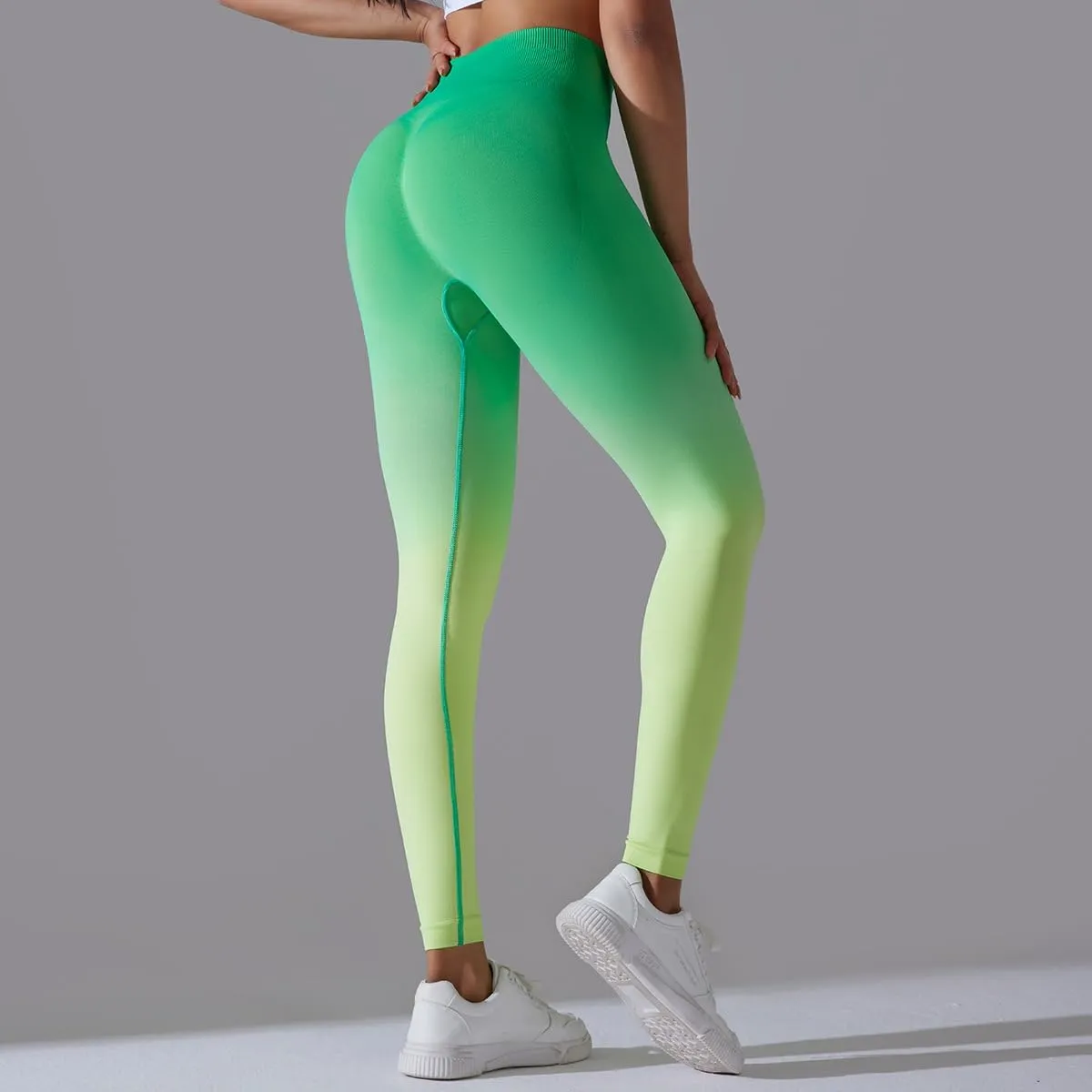 High Waist Gradient Ombre Leggings Athletic Workout Yoga Pants