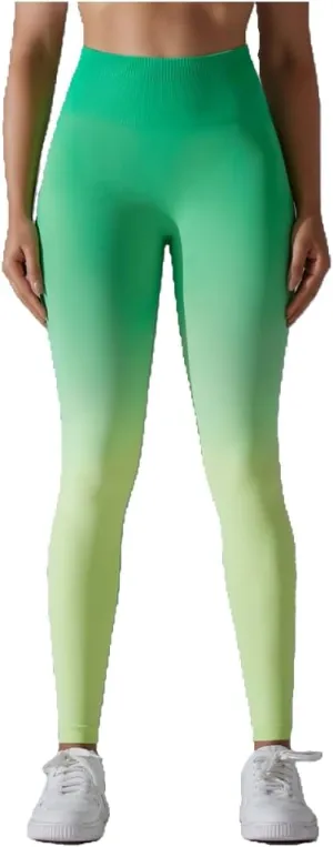 High Waist Gradient Ombre Leggings Athletic Workout Yoga Pants