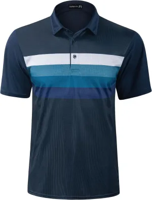 TAPULCO Mens Short Sleeve Modern Printed Performance Moisture Wicking Polo Activewear Golf Collared T-Shirts