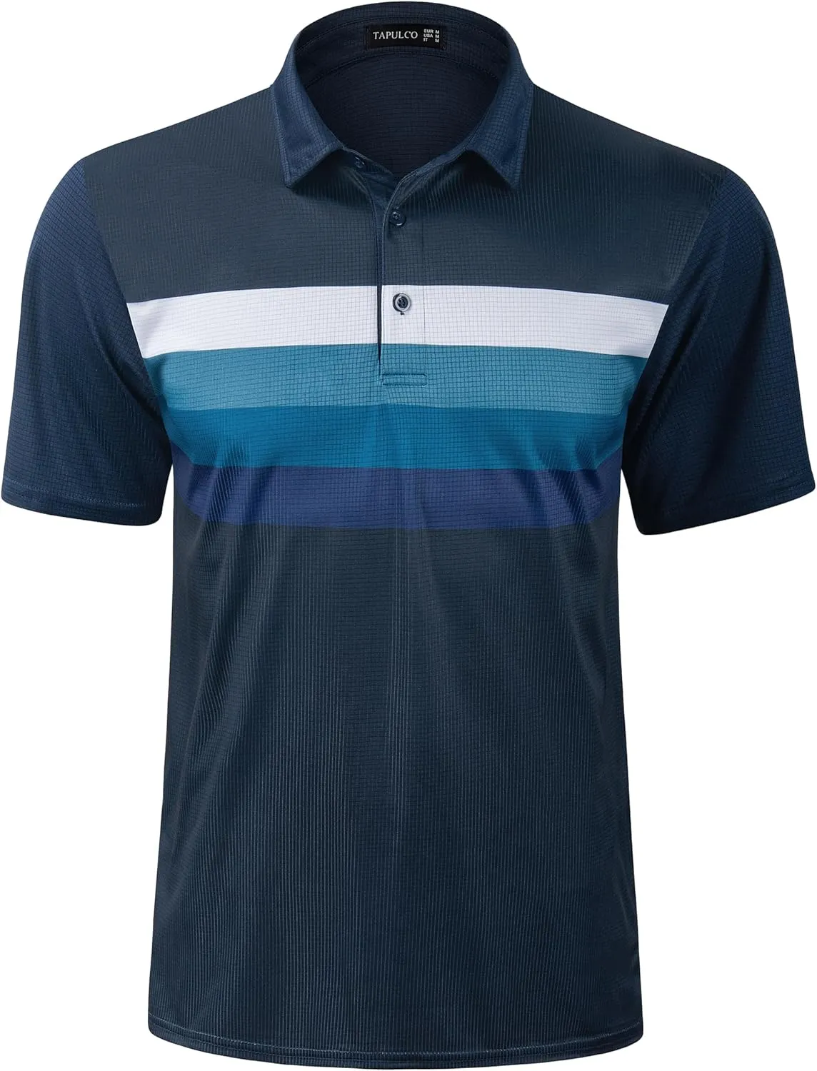 TAPULCO Mens Short Sleeve Modern Printed Performance Moisture Wicking Polo Activewear Golf Collared T-Shirts