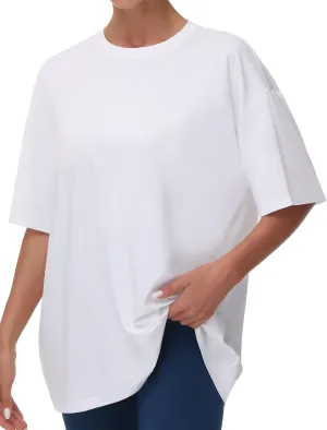 THE GYM PEOPLE Women's Casual Oversized T-Shirts Summer Crewneck Short Sleeve Workout Basic Tee Tops