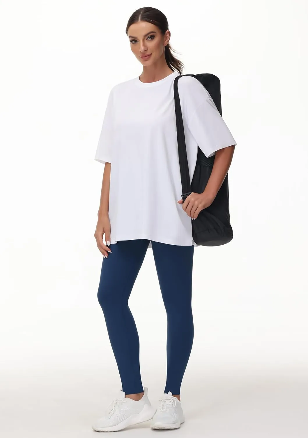 THE GYM PEOPLE Women's Casual Oversized T-Shirts Summer Crewneck Short Sleeve Workout Basic Tee Tops
