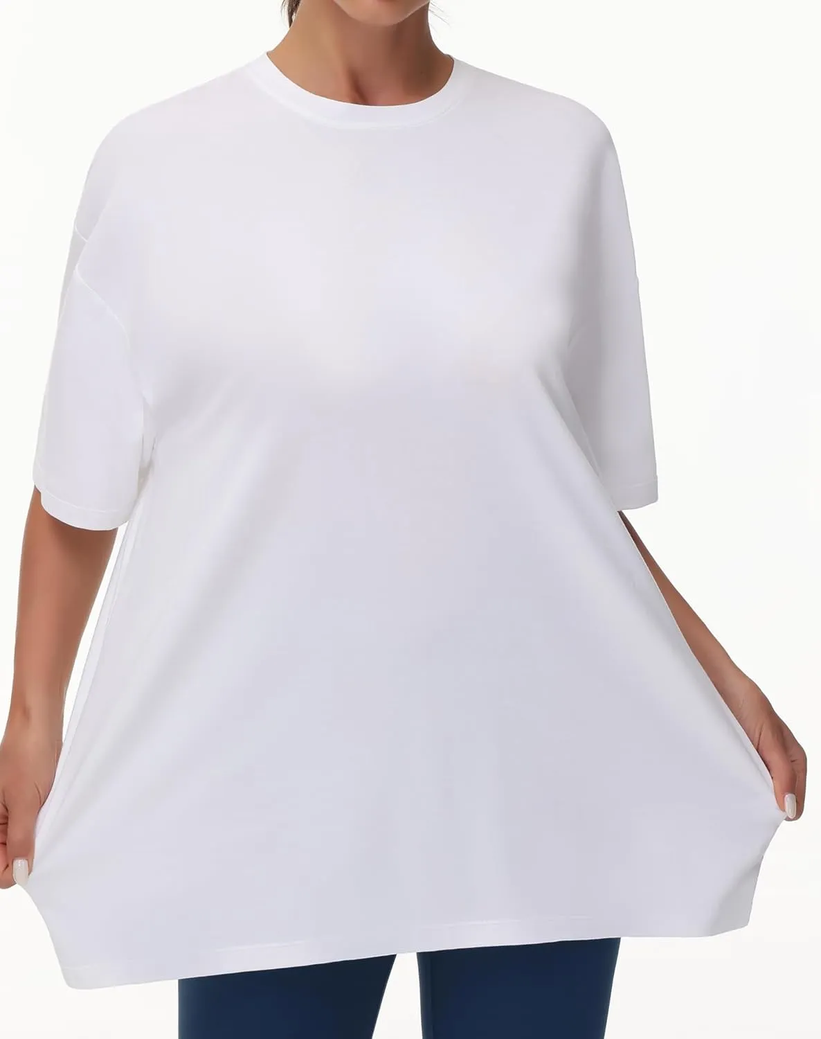 THE GYM PEOPLE Women's Casual Oversized T-Shirts Summer Crewneck Short Sleeve Workout Basic Tee Tops