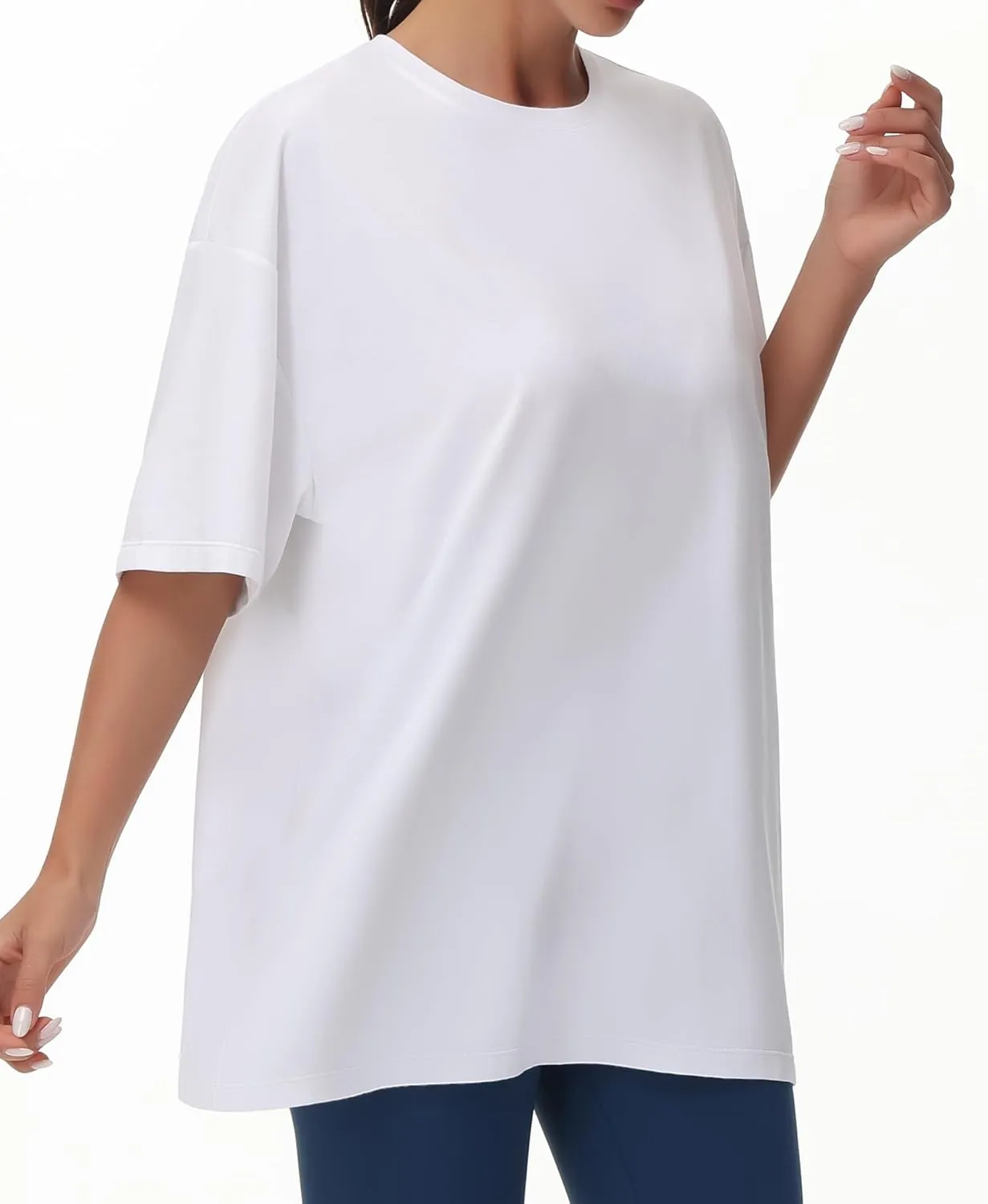THE GYM PEOPLE Women's Casual Oversized T-Shirts Summer Crewneck Short Sleeve Workout Basic Tee Tops