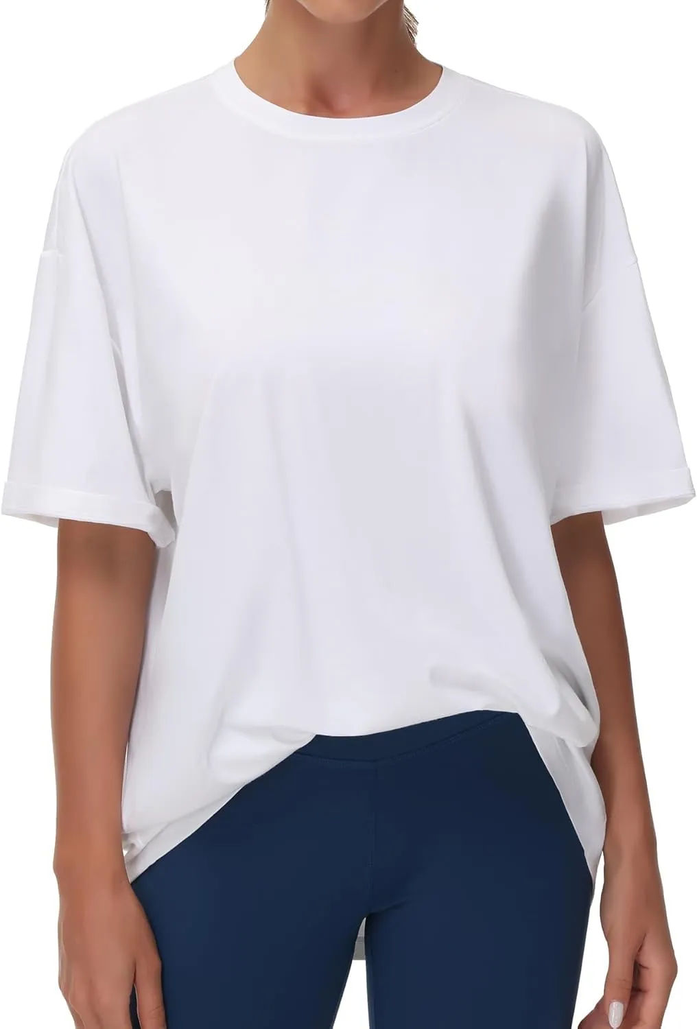 THE GYM PEOPLE Women's Casual Oversized T-Shirts Summer Crewneck Short Sleeve Workout Basic Tee Tops
