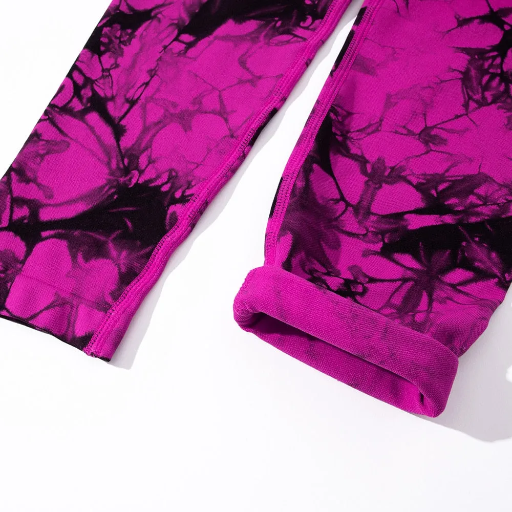 Tie Dye Fitness Legging Woman Push Up Workout Sport Leggings Scrunch Butt Outfit Gym Seamless Legging Pants