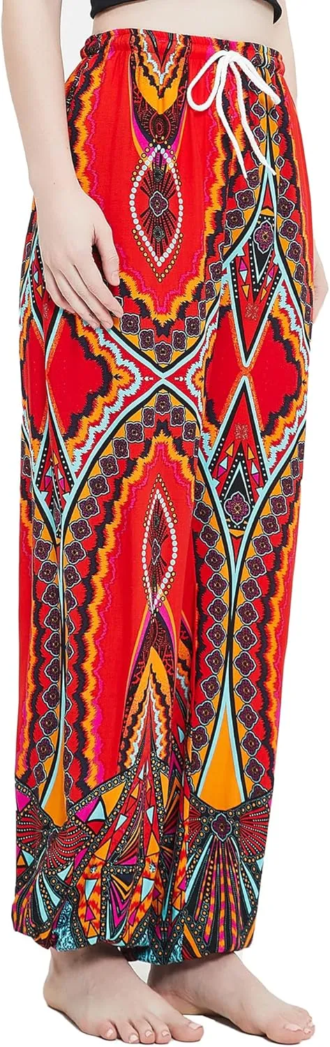 Urban CoCo Women's Floral Print Summer Boho Pants Harem Beach Vacation Pants