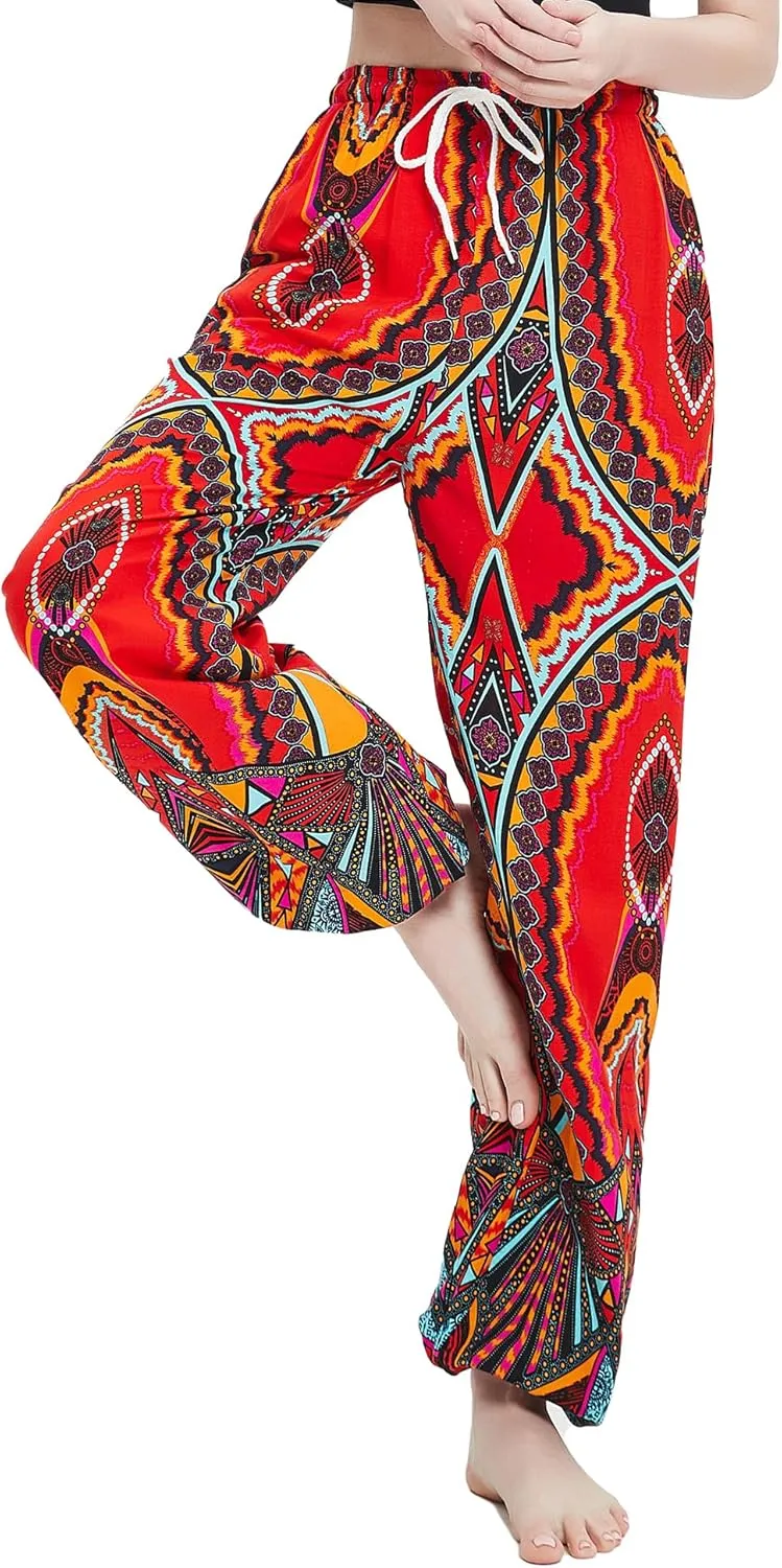 Urban CoCo Women's Floral Print Summer Boho Pants Harem Beach Vacation Pants