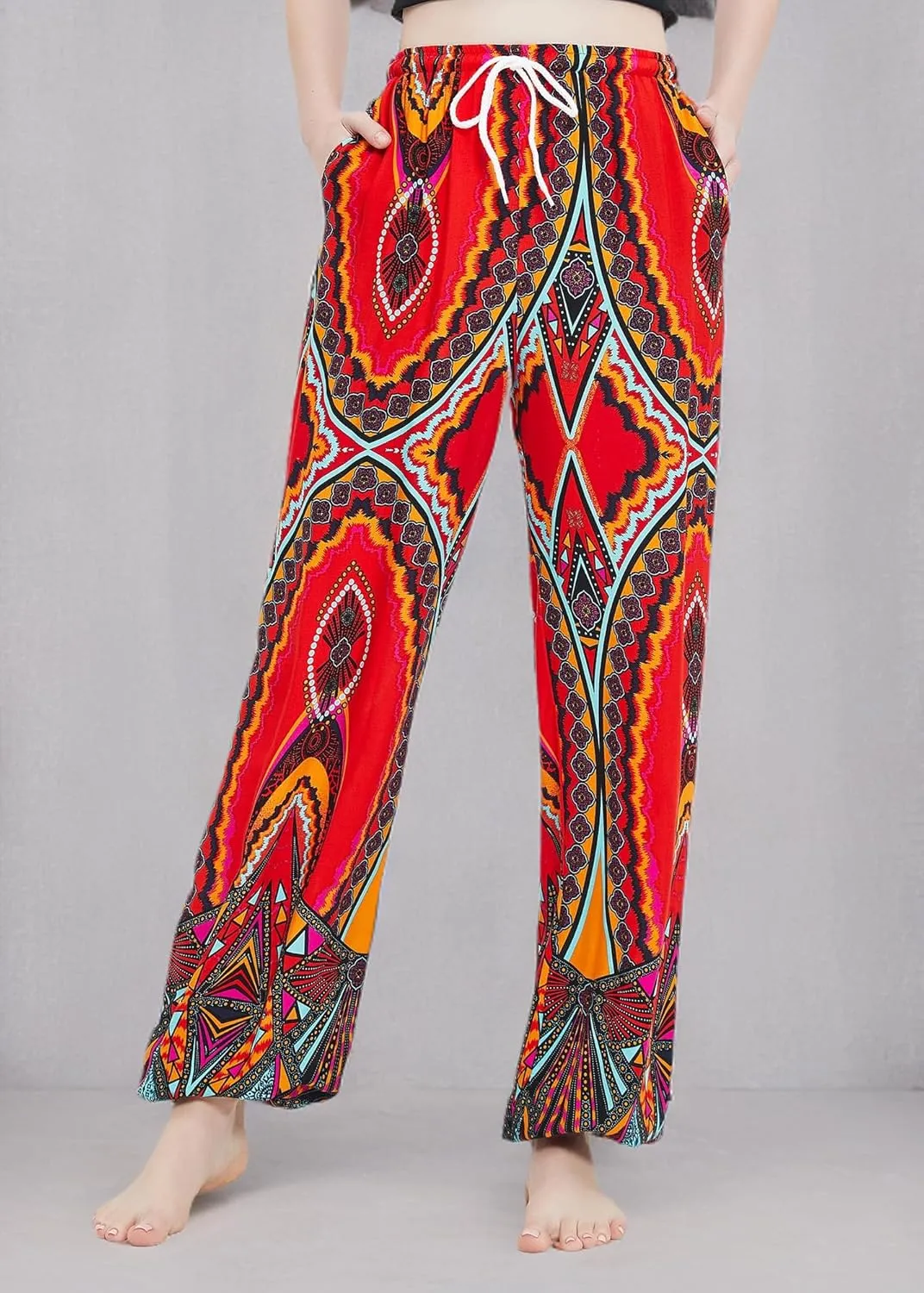 Urban CoCo Women's Floral Print Summer Boho Pants Harem Beach Vacation Pants