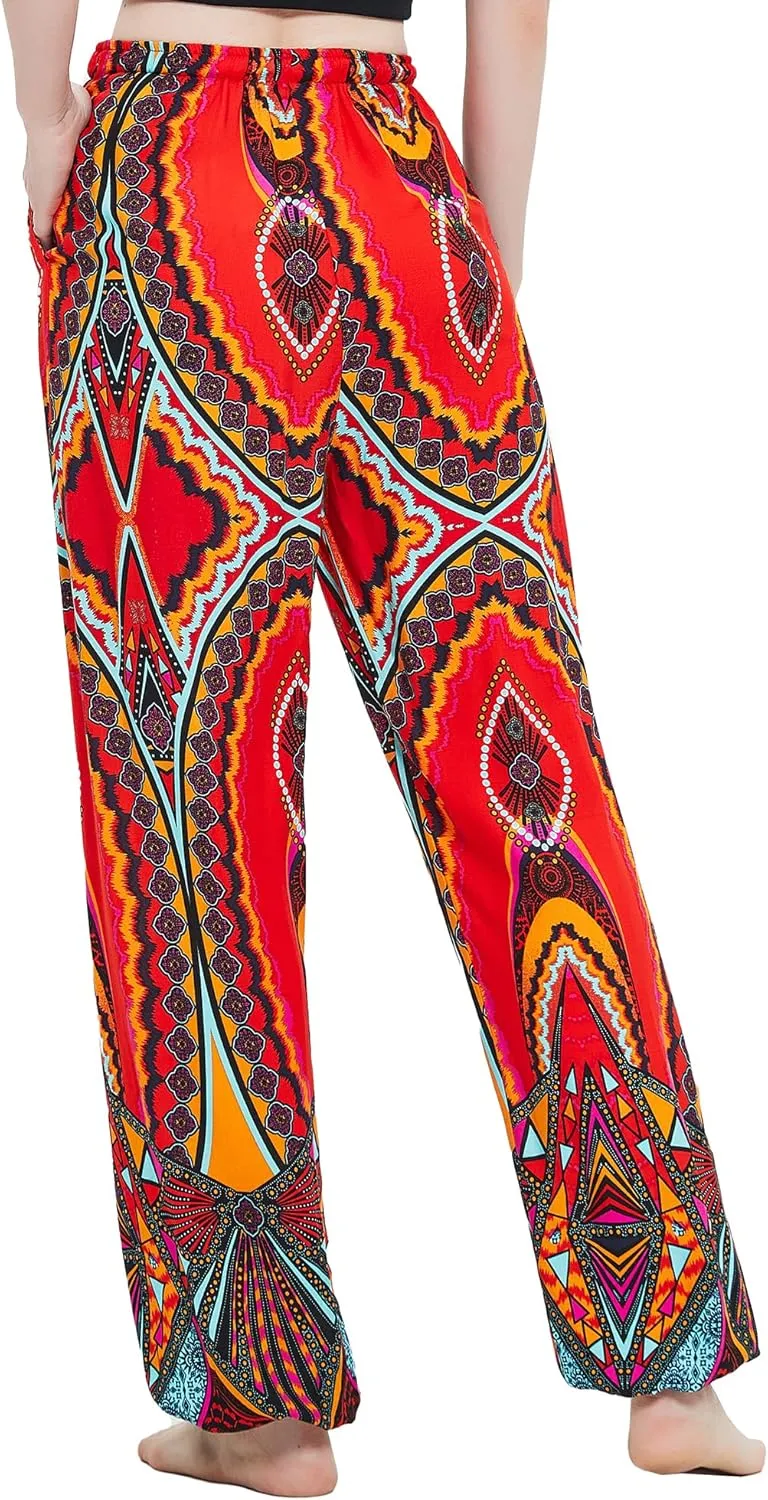 Urban CoCo Women's Floral Print Summer Boho Pants Harem Beach Vacation Pants