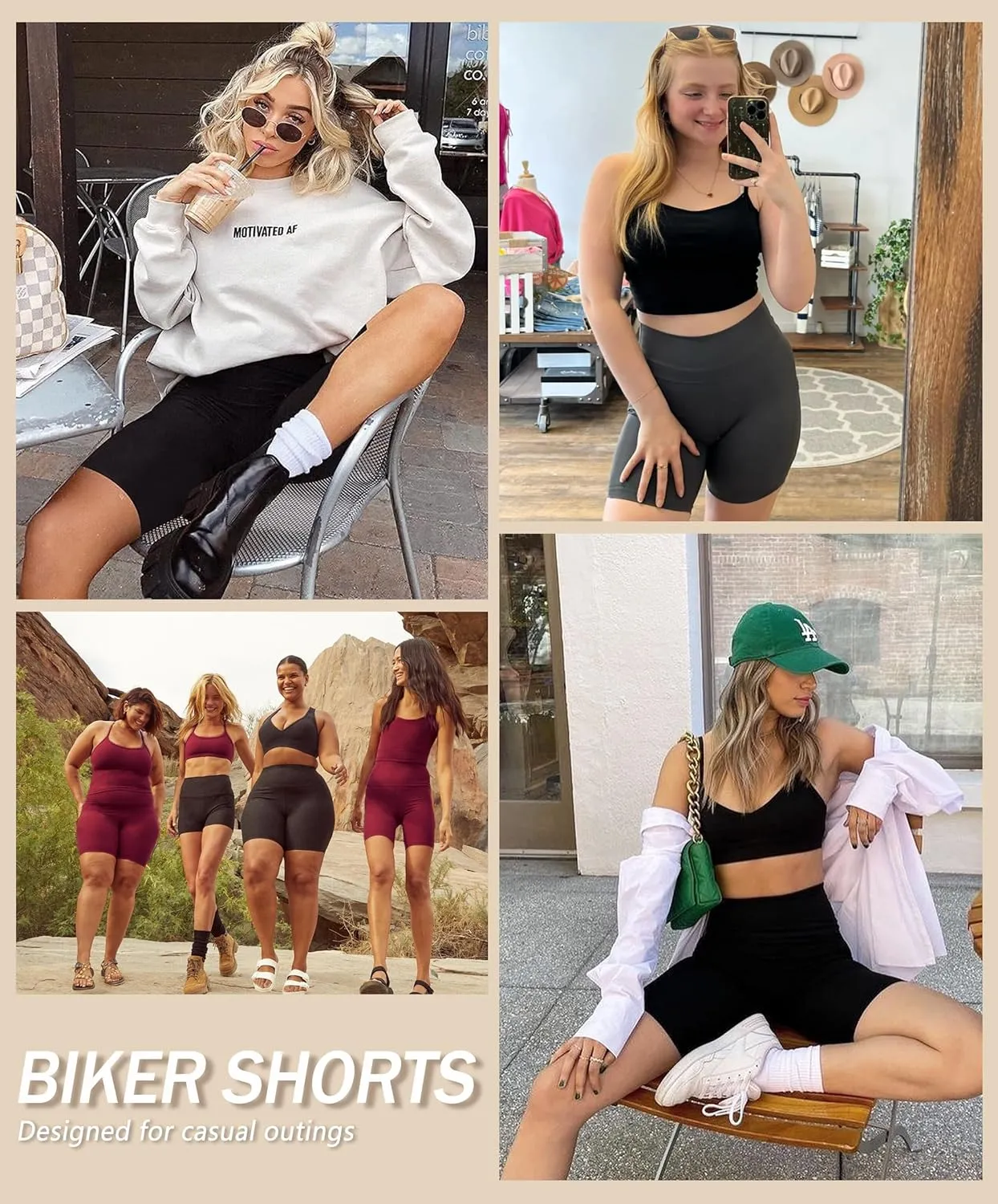 VALANDY Creamlush 3 Pack Biker Shorts for Women -8" High Waisted Soft Stretchy Spandex Athletic Yoga Shorts