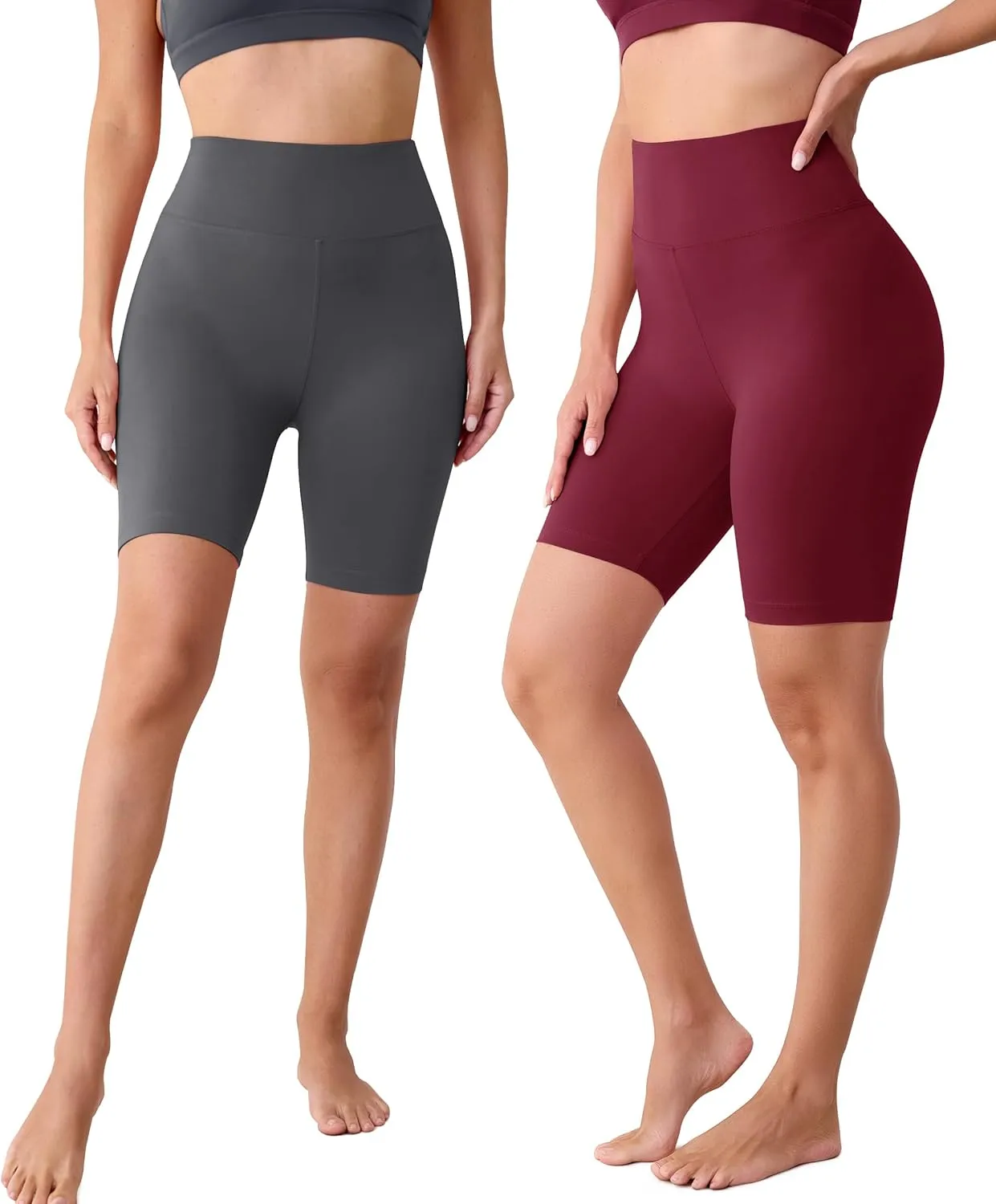 VALANDY Creamlush 3 Pack Biker Shorts for Women -8" High Waisted Soft Stretchy Spandex Athletic Yoga Shorts