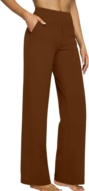 Vaultti Flex Trousers for Women,Yoga Pants with Pockets Business Casual Dress Pants High Waisted Straight Leg Pants