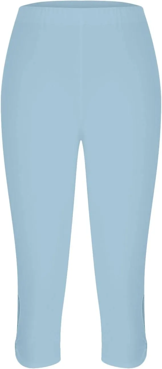 Womens Capri Leggings Summer Plus Size Capris Workout Yoga High Waisted Capri Pants Casual Pull On Capris