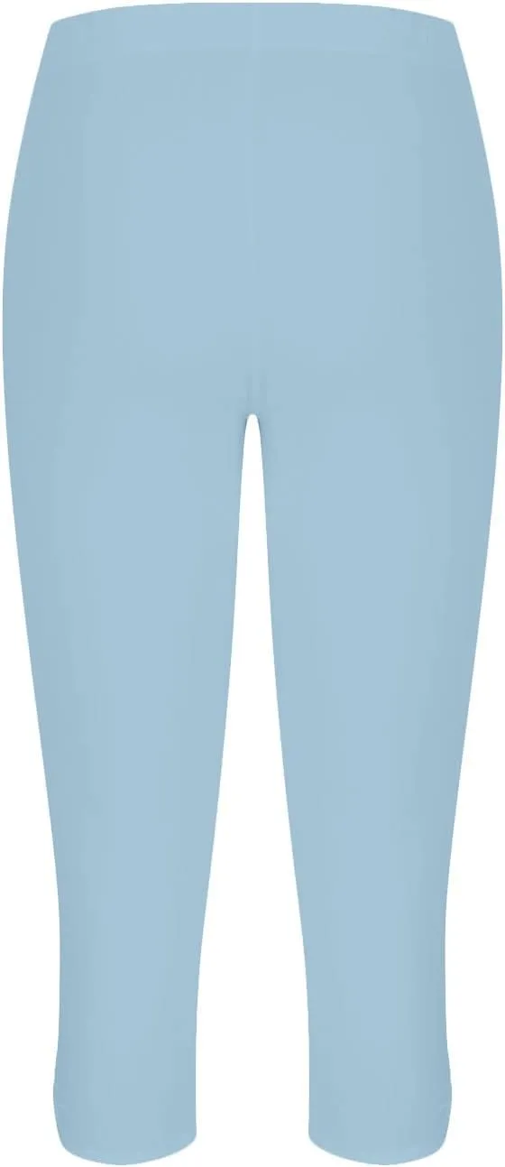 Womens Capri Leggings Summer Plus Size Capris Workout Yoga High Waisted Capri Pants Casual Pull On Capris